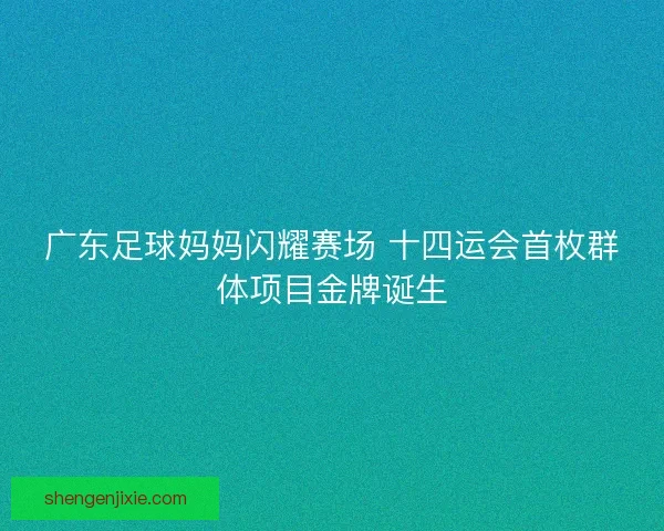广东足球妈妈闪耀赛场 十四运会首枚群体项目金牌诞生