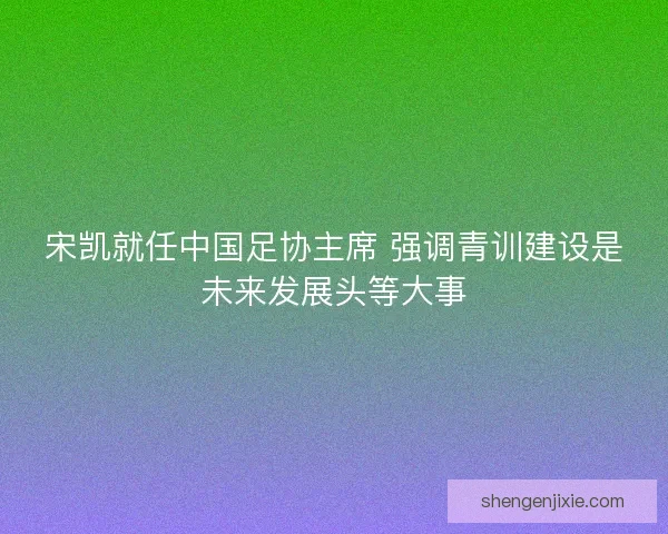 宋凯就任中国足协主席 强调青训建设是未来发展头等大事 宋凯就任中国足协主席 强调青训建设是未来发展头等大事